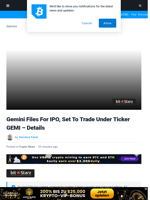 Gemini Files for IPO; Set To Trade Under Ticker GEMI - Details