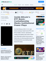 Inside Bitcoin’s ETF Boom: Custodianship Masks Institutional Power Plays – Crypto News Bitcoin News