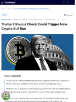 Trump Stimulus Check Could Trigger New Crypto Bull Run