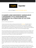 First-Ever Category-Exclusive League Title Partnership Establishes the MoonPay X Games League with an Unprecedented New Multi-Year Deal
