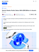 Gemini Aims for Nasdaq IPO Debut Under GEMI Ticker