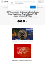 XRP Community Brainwashed with Crazy Price Predictions: Analyst Says It’s All About Internet of Value