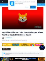 121 Billion Shiba Inu Coins From Exchanges, Where Are They Headed With Prices Down? | Bitcoinist.com