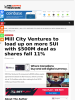 Mill City Ventures to load up on more SUI with $500M deal as shares fall 11% - The Crypto News Wire