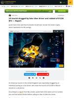 US tourist drugged by fake Uber driver and robbed of $123K BTC — Report