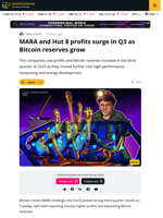 MARA and Hut 8 profits surge in Q3 as US Bitcoin mining expands