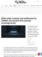 BitGo adds custody and settlement for USDM1, the world's first onchain sovereign bond