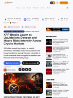 XRP Breaks Lower as Liquidations Deepen and Macro Risks Intensify Across Crypto Markets – Markets and Prices Bitcoin News