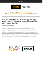 Soluna and KULR Technology Group Announce 3.3 MW Hosting Partnership at Project Sophie