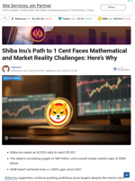 Shiba Inu's Path to 1 Cent Faces Mathematical and Market Reality Challenges: Here's Why