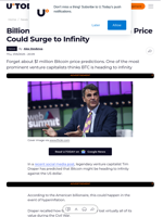 Billionaire Draper Predicts Bitcoin Price Could Surge to Infinity