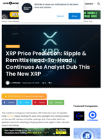 XRP Price Prediction: Ripple & Remittix Head-To-Head Continues As Analyst Dub This The New XRP | Live Bitcoin News