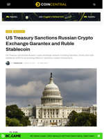 US Treasury Sanctions Russian Crypto Exchange Garantex and Ruble Stablecoin - CoinCentral