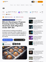 Bitcoin Developers Propose Freezing Coins That Skip Quantum-Safe Migration Under BIP-361 – Crypto News Bitcoin News