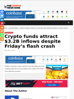 Crypto funds attract $3.2B inflows despite Friday’s flash crash - The Crypto News Wire