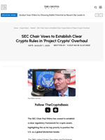 SEC Chair Vows to Establish Clear Crypto Rules in ‘Project Crypto’ Overhaul