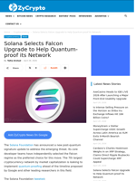 Solana Selects Falcon Upgrade to Help Quantum-proof its Network ⋆ ZyCrypto