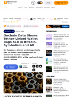Onchain Data Shows Tether-Linked Wallet Bags $1B in Bitcoin, Symbolism and All – Crypto News Bitcoin News