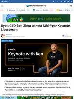Bybit CEO Ben Zhou to Host Mid-Year Keynote Livestream - TheNewsCrypto