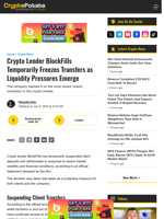 Crypto Lender BlockFills Temporarily Freezes Transfers as Liquidity Pressures Emerge