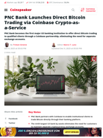 PNC Bank Launches Direct Bitcoin Trading via Coinbase Crypto-as-a-Service - Coinspeaker