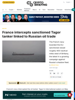 France intercepts sanctioned Tagor tanker linked to Russian oil trade