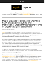 Maple Expands to Solana via Chainlink CCIP, bringing syrupUSDC and Institutional Credit Infrastructure to One of Crypto’s Largest Ecosystems