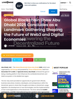 Global Blockchain Show Abu Dhabi 2025 Concludes as a Landmark Gathering Shaping the Future of Web3 and Digital Economies | Live Bitcoin News