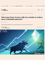 Ethereum Name Service rally faces doubt as traders short: Will bulls hold $26? - AMBCrypto