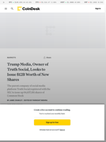 Trump Media Group (DJT) Registers Up to $12B in Equity