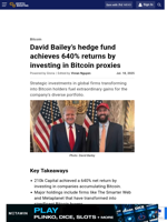 David Bailey’s hedge fund achieves 640% returns by investing in Bitcoin proxies