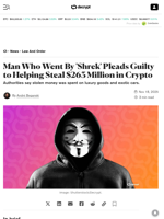 Man Who Went By 'Shrek' Pleads Guilty to Helping Steal $263 Million in Crypto - Decrypt