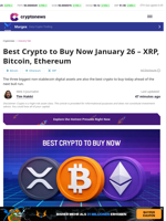Best Crypto to Buy Jan 26 2026: XRP, BTC, ETH Price Guide Q1
