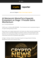 AI Memecoin MemeToro Expands Ecosystem as Stage 1 Presale Gains Momentum