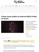 Cashu team builds an Internet Mint Finder on Nostr
