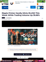 Ripple Printer Hardly Mints RLUSD This Week While Trading Volume Up 35.66%