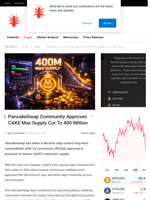 PancakeSwap Community Approves CAKE Max Supply Cut To 400 Million - NullTX
