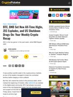 BTC, BNB Set New All-Time Highs, ZEC Explodes, and US Shutdown Drags On: Your Weekly Crypto Recap