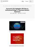 Evernorth CEO Highlights XRP Role as Institutional Bridge in Tokenized Markets Expansion