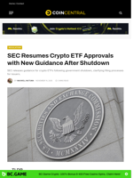 SEC Resumes Crypto ETF Approvals with New Guidance After Shutdown - CoinCentral
