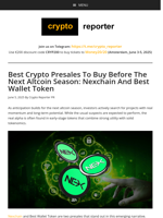 Best Crypto Presales To Buy Before The Next Altcoin Season: Nexchain And Best Wallet Token