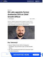 0G Labs appoints former Avalanche CEO as Chief Growth Officer