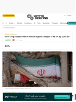 Viral song boosts odds of Iranian regime collapse to 13.5% by June 30
