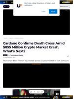 Cardano Confirms Death Cross Amid $855 Million Crypto Market Crash, What's Next? - U.Today