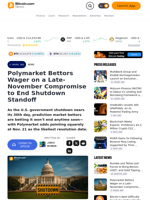 Polymarket Bettors Wager on a Late-November Compromise to End Shutdown Standoff – Bitcoin News