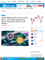 While BNB Dreams Of $1,050 Price, This New Audited AI Token Reached 50% In Just Weeks