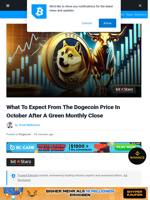What To Expect From The Dogecoin Price In October After A Green Monthly Close | Bitcoinist.com