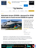 Alphabet draws $100B+ demand for $15B bond sale to fund record $185B AI spend