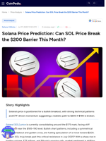 Solana Price Prediction: Can SOL Price Break the $200 Barrier This Month?