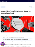 Solana Price Tests $220 Support Zone, Is a Deeper Drop Next?
